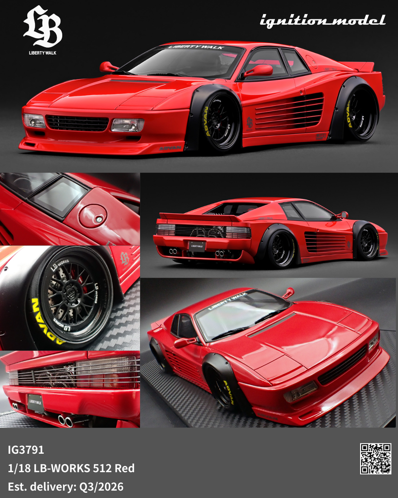 Preorder] Ignition Model 1:18 LB-WORKS Ferrari 512 Red IG3791