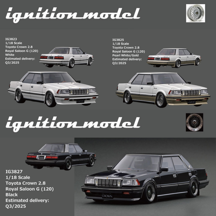 [Preorder] Ignition Model 1:18 Toyota Crown 2.8 Royal Saloon G (120) (3 Versions)