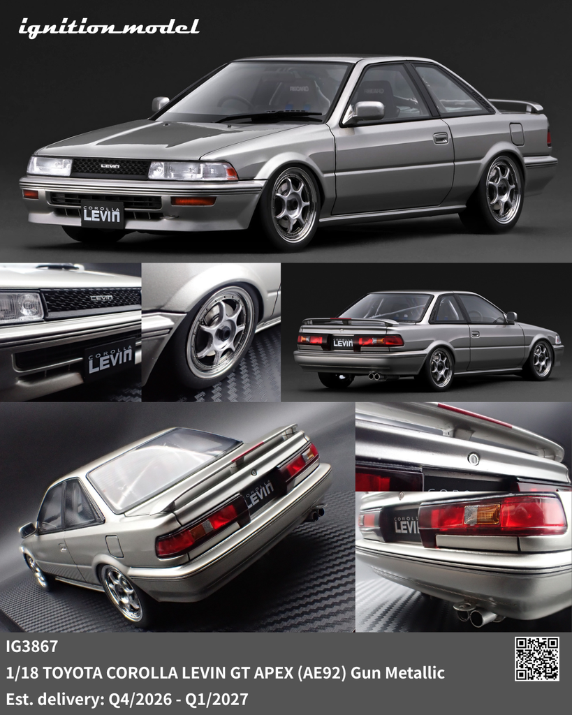 ミニカー ignition model Toyota Corolla Levin Preorder] Ignition Model 1:18 TOYOTA COROLLA LEVIN GT APEX (AE92