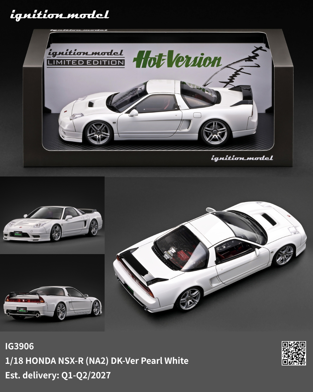 [Preorder] Ignition Model 1:18 HONDA NSX-R (NA2) DK-Ver Pearl White IG3906