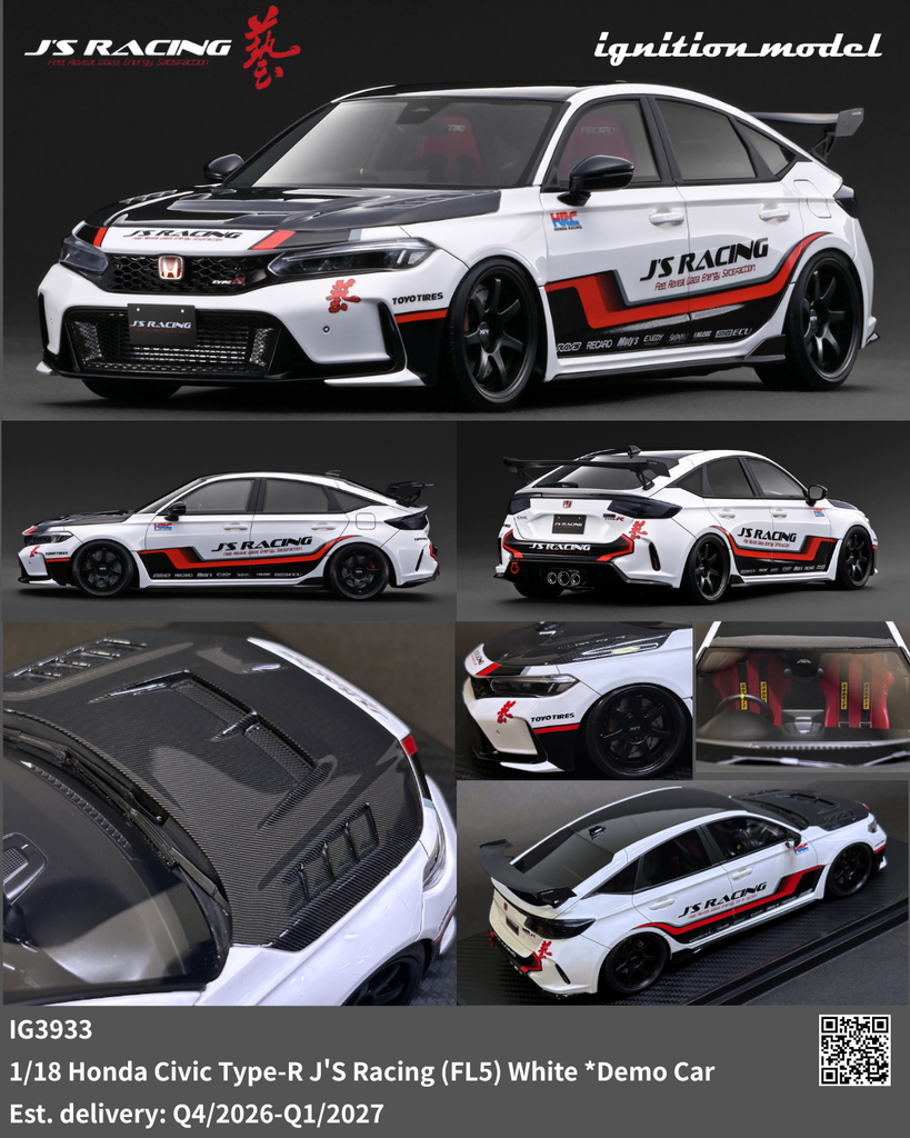 Preorder] Ignition Model 1:18 Honda Civic Type-R J'S Racing (FL5