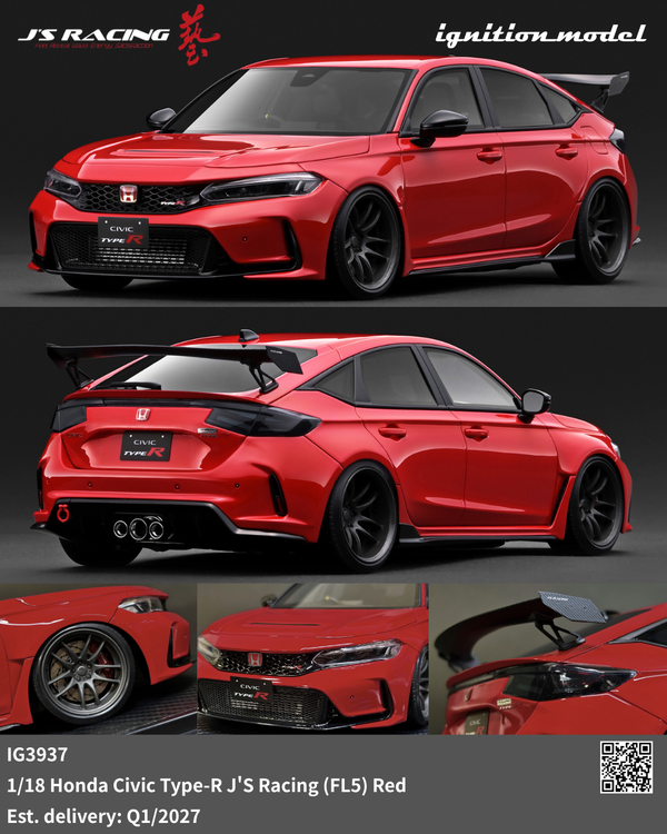 Preorder] Ignition Model 1:18 Honda Civic Type-R J'S Racing (FL5