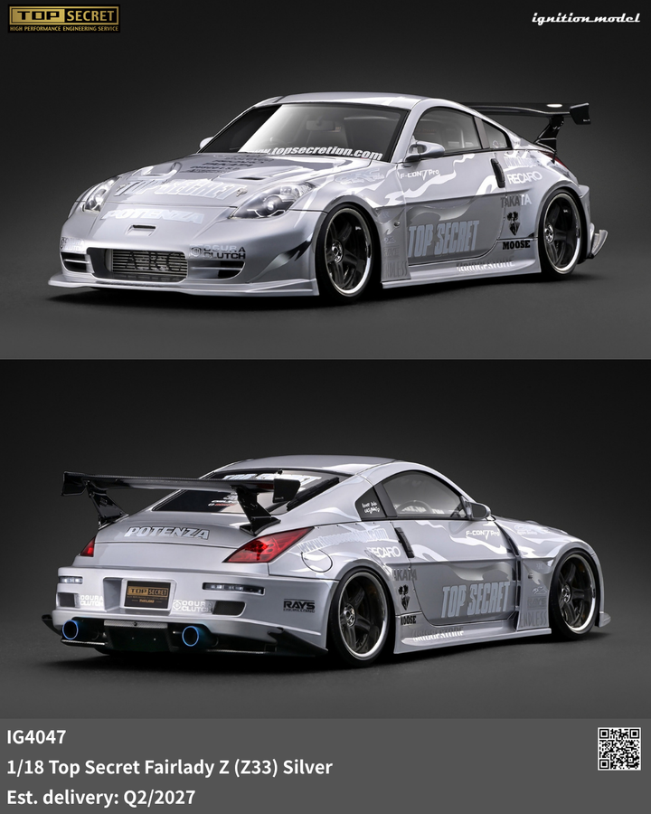[Preorder] Ignition Model 1:18 Top Secret Fairlady Z (Z33) Silver IG4047