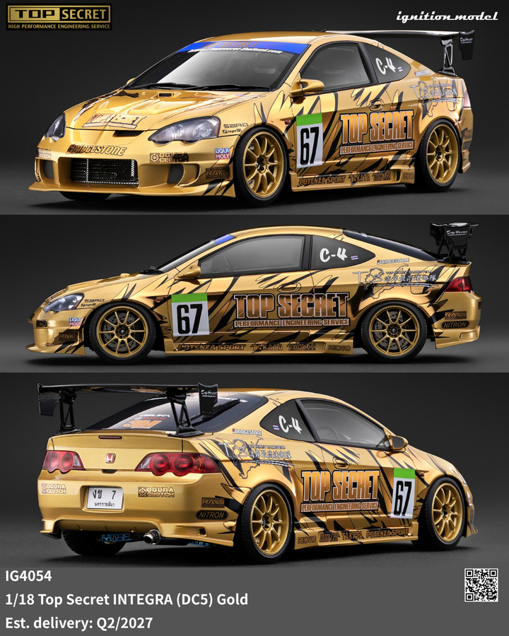 [Preorder] Ignition Model 1:18 Top Secret INTEGRA (DC5) Gold IG4054