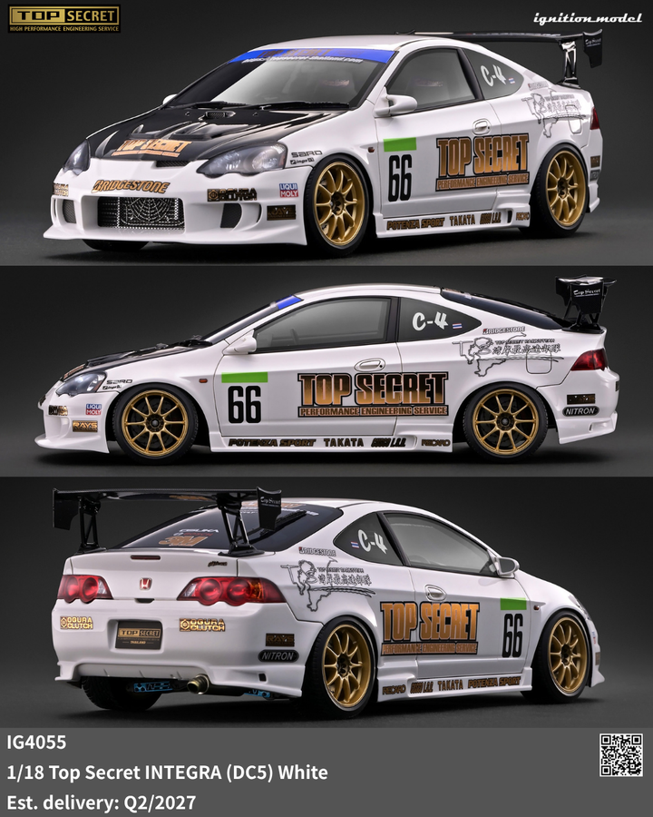[Preorder] Ignition Model 1:18 Top Secret INTEGRA (DC5) White IG4055