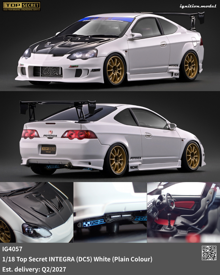 [Preorder] Ignition Model 1:18 Top Secret INTEGRA (DC5) White - Plain Color IG4057