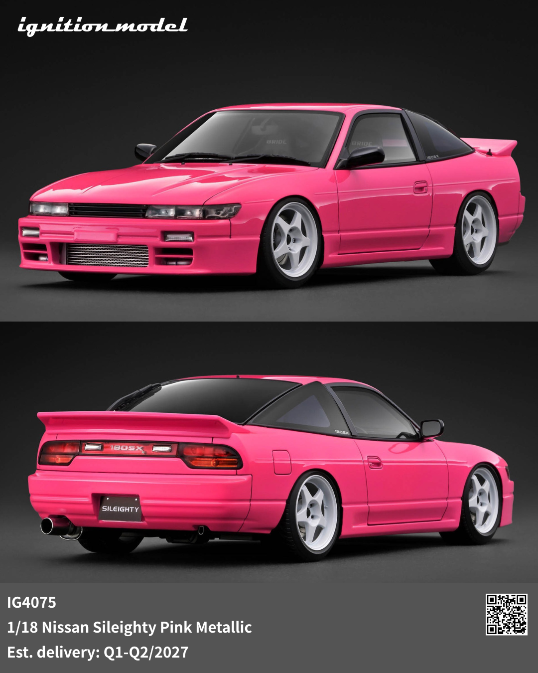 [Preorder] Ignition Model 1:18 Nissan Sileighty Pink Metallic IG4075