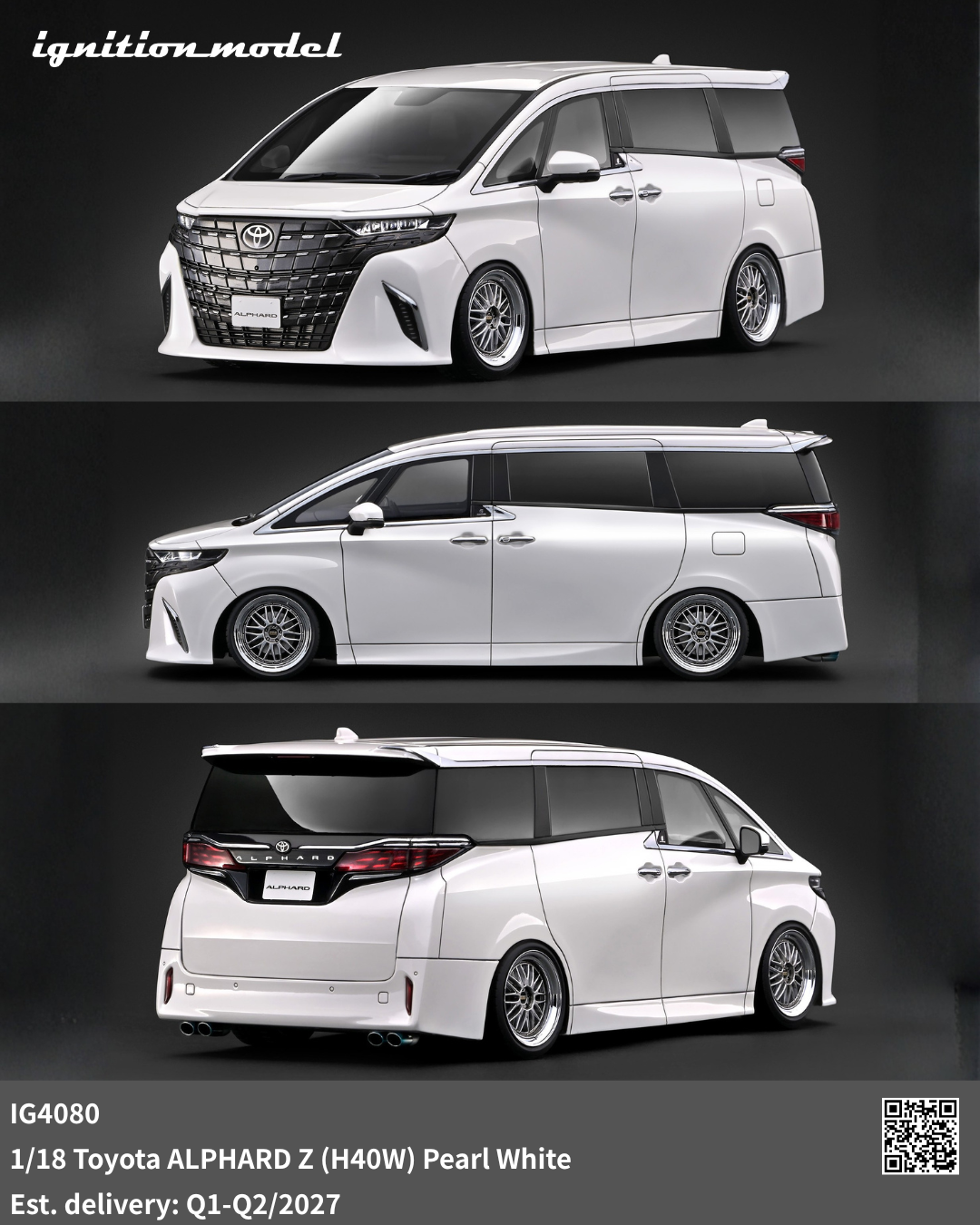 [Preorder] Ignition Model 1:18 Toyota ALPHARD Z (H40W) Pearl White IG4080