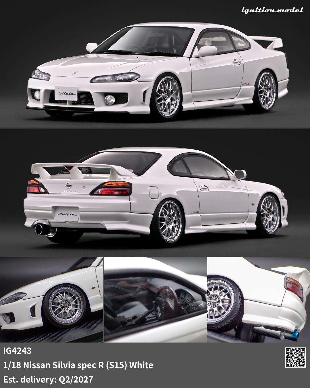 [Preorder] Ignition Model 1:18 Nissan Silvia spec R (S15) White IG4243