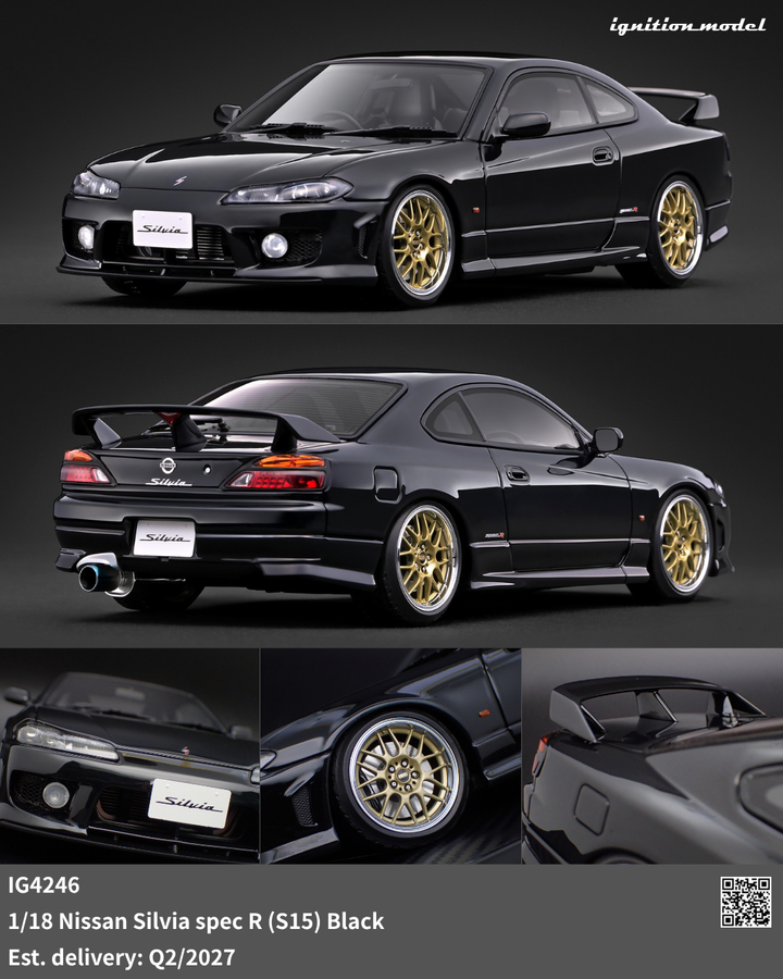 [Preorder] Ignition Model 1:18 Nissan Silvia spec R (S15) Black IG4246