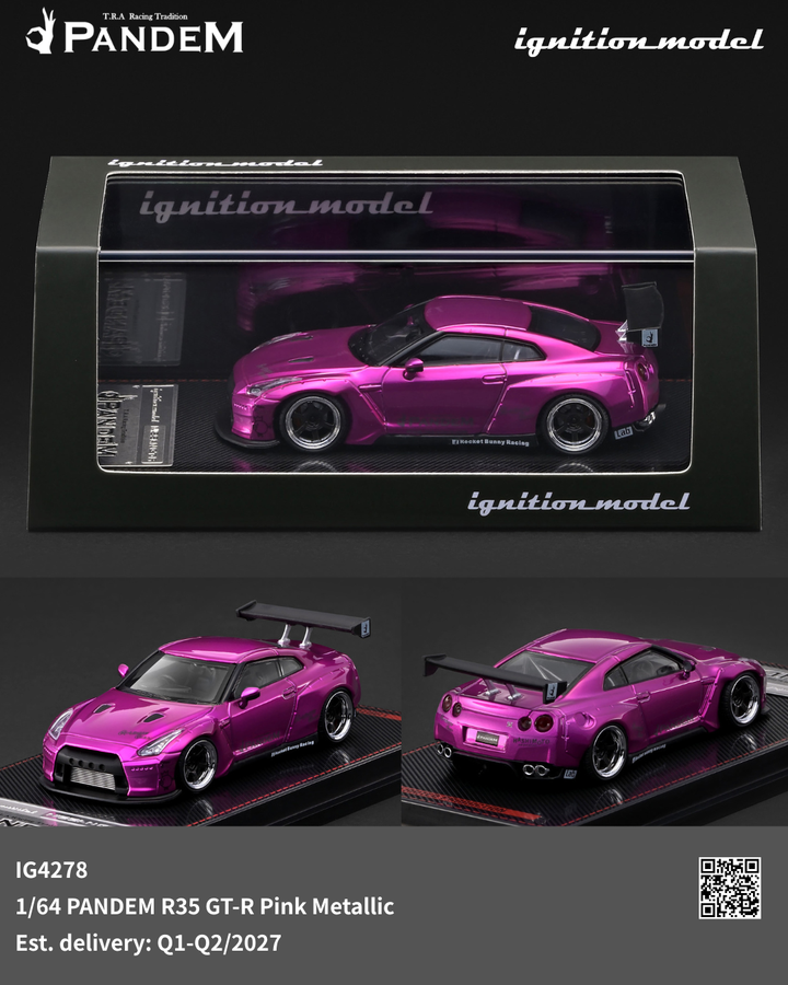 [Preorder] Ignition Model 1:64 PANDEM R35 GT-R  Pink Metallic IG4278