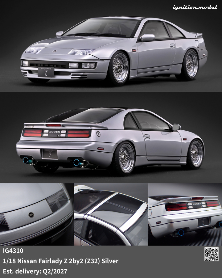 [Preorder] Ignition Model 1:18 Nissan Fairlady Z 2by2 (Z32) Silver IG4310