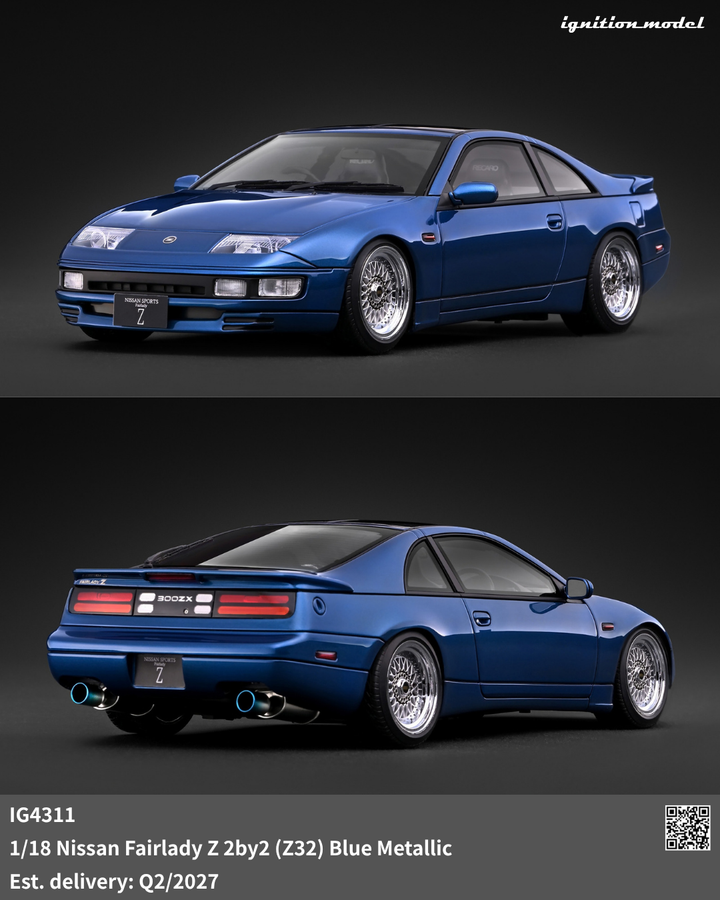 [Preorder] Ignition Model 1:18 Nissan Fairlady Z 2by2 (Z32) Blue Metallic IG4311