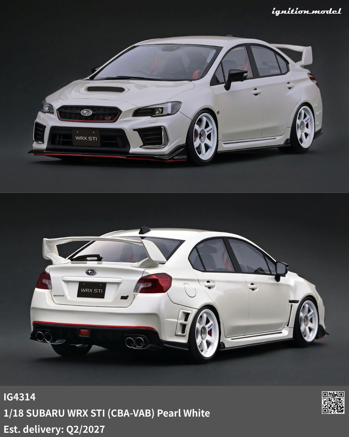 [Preorder] Ignition Model 1:18 SUBARU WRX STI (CBA-VAB) Pearl White IG4314