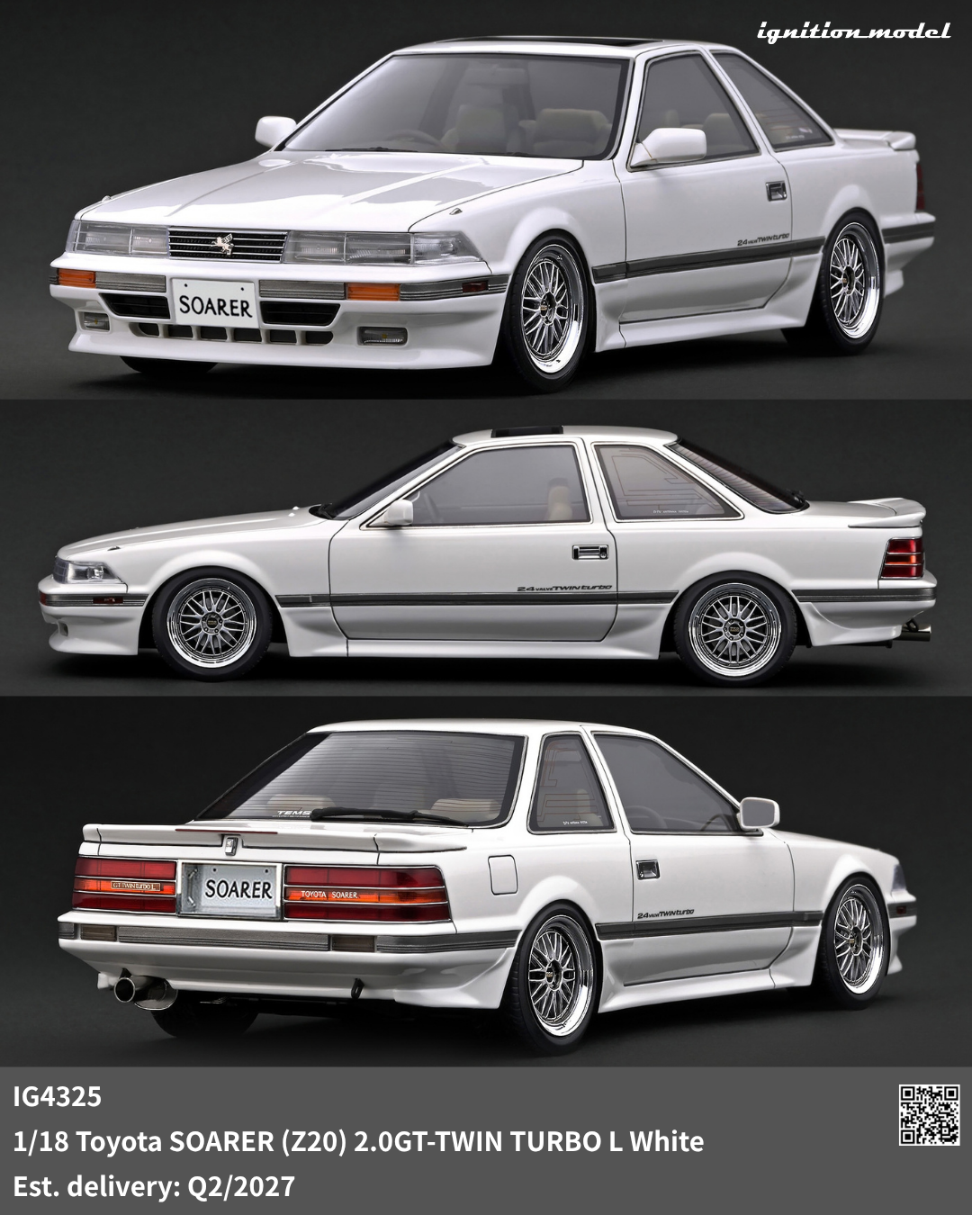 [Preorder] Ignition Model 1:18 Toyota SOARER (Z20) 2.0GT-TWIN TURBO L White IG4325