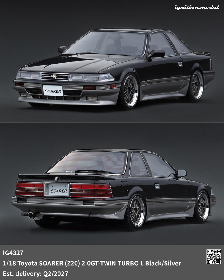 [Preorder] Ignition Model 1:18 Toyota SOARER (Z20) 2.0GT-TWIN TURBO L Black/Silver IG4327