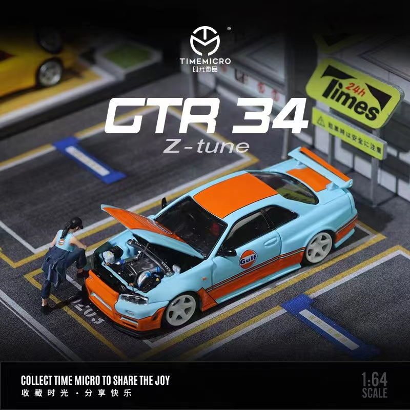 TimeMicro 1:64 Nissan Skyline GT-R R34 Gulf TM643414 – Horizon Diecast
