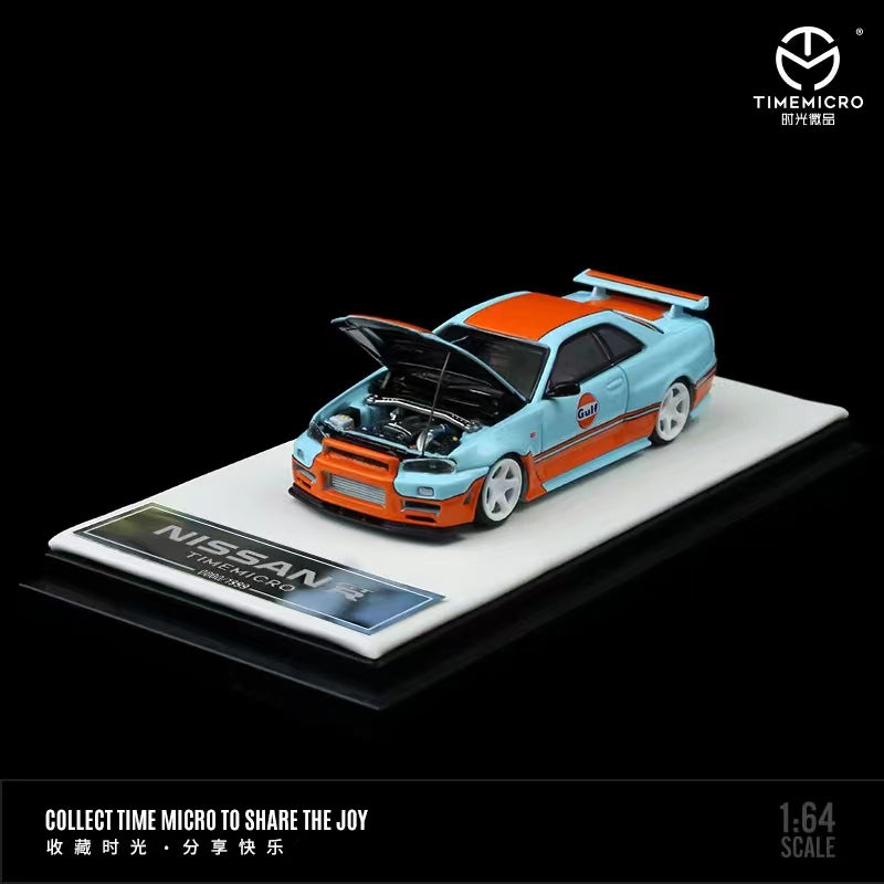 TimeMicro 1:64 Nissan Skyline GT-R R34 Gulf TM643414 – Horizon Diecast