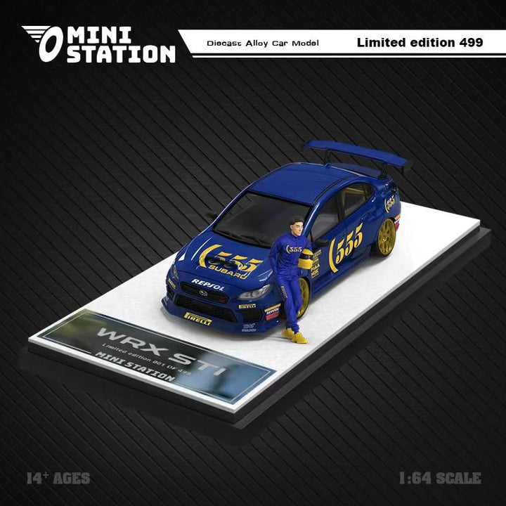 Mini Station 1:64 Subaru WRX STi 555 Rally Livery Doll Version