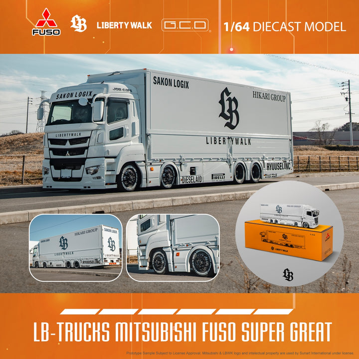 [Preorder] GCD 1:64 LBWK Mitsubishi Fuso Super Great Transport Truck (4 Versions)