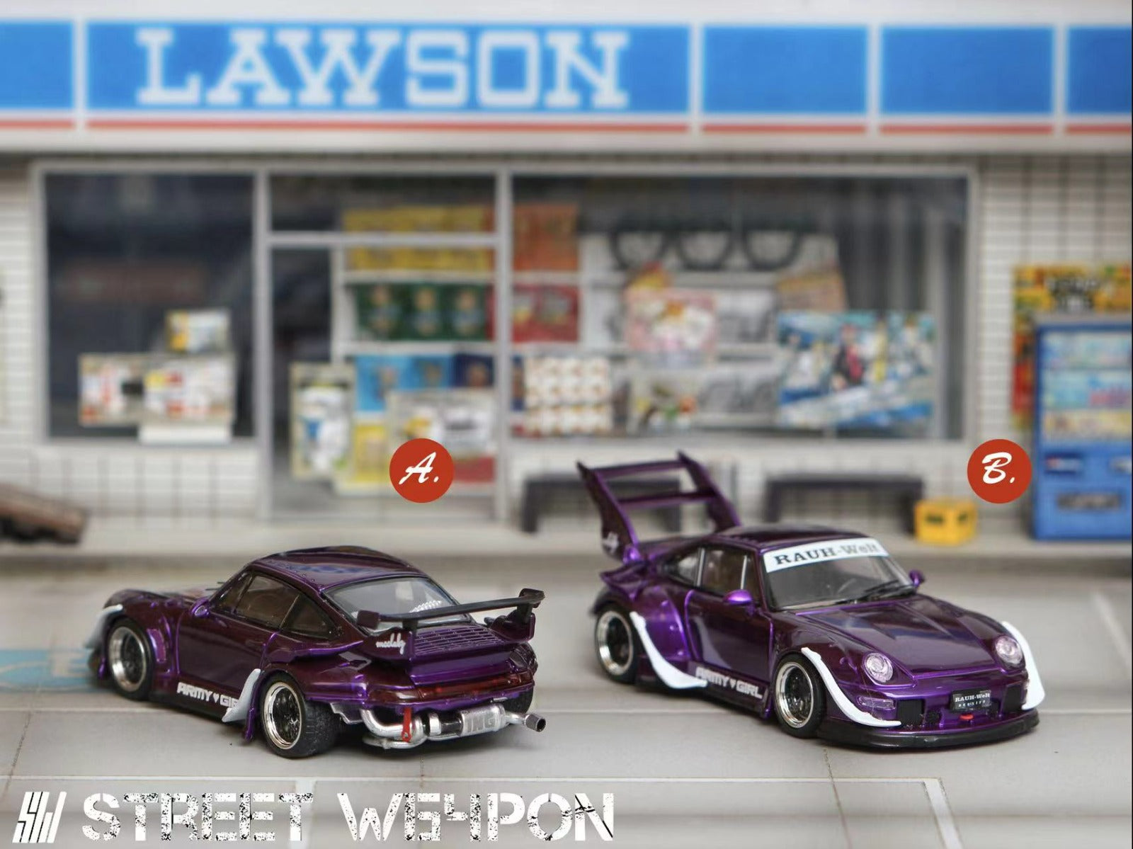 Street Weapon 1:64 Porsche RWB 993 Purple – Horizon Diecast