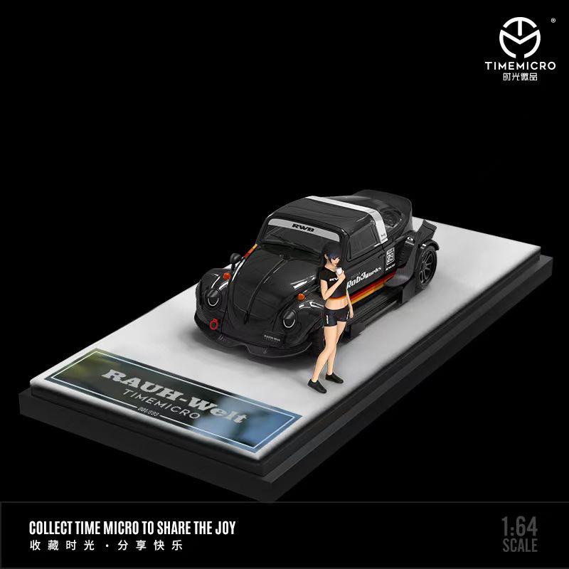 TimeMicro 1:64 RWB Volkswagen Beetle Concept Black Doll Version TM646202-1