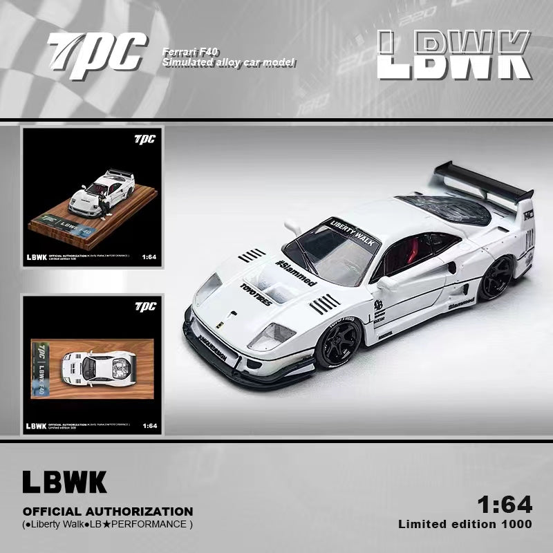 TPC 1:64 LBWK Ferrari F40 Wide Body White – Horizon Diecast