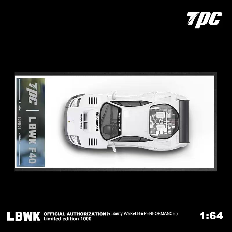 TPC 1:64 LBWK Ferrari F40 Wide Body White – Horizon Diecast