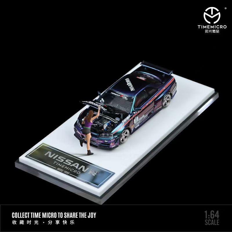 TimeMicro 1:64 Nissan Skyline GT-R R34 Chameleon Figurine Doll VersionTM643418-1