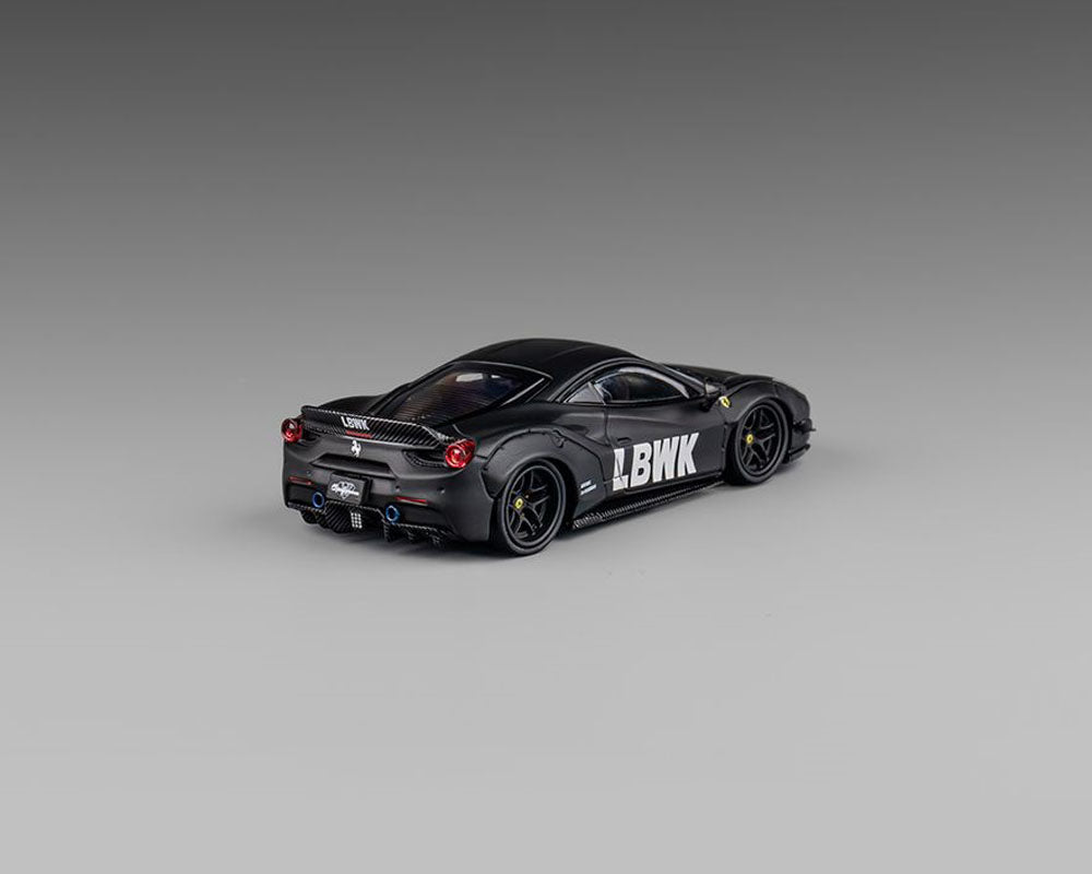 [Preorder] CM Model 1:64 LBWK Ferrari 488 Widebody Indonesia Exclusive – Matted Black with Carbon – Limited Edition