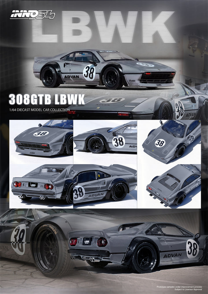 Inno64 1:64 LBWK 308 GTB Grey IN64-LBWK308-GREY