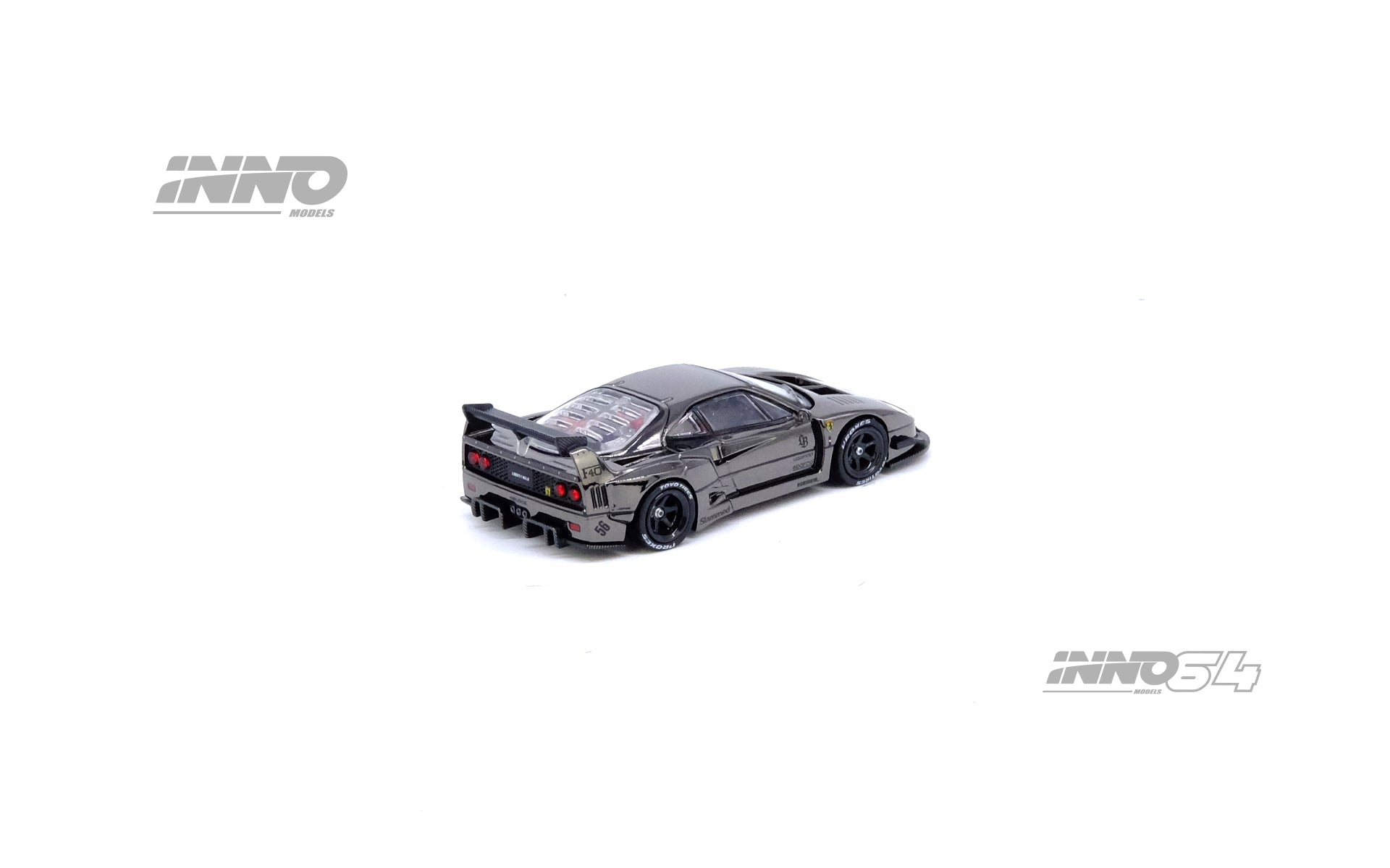Inno64 1:64 LBWK Ferrari F40 Chrome Black (Chance of Random