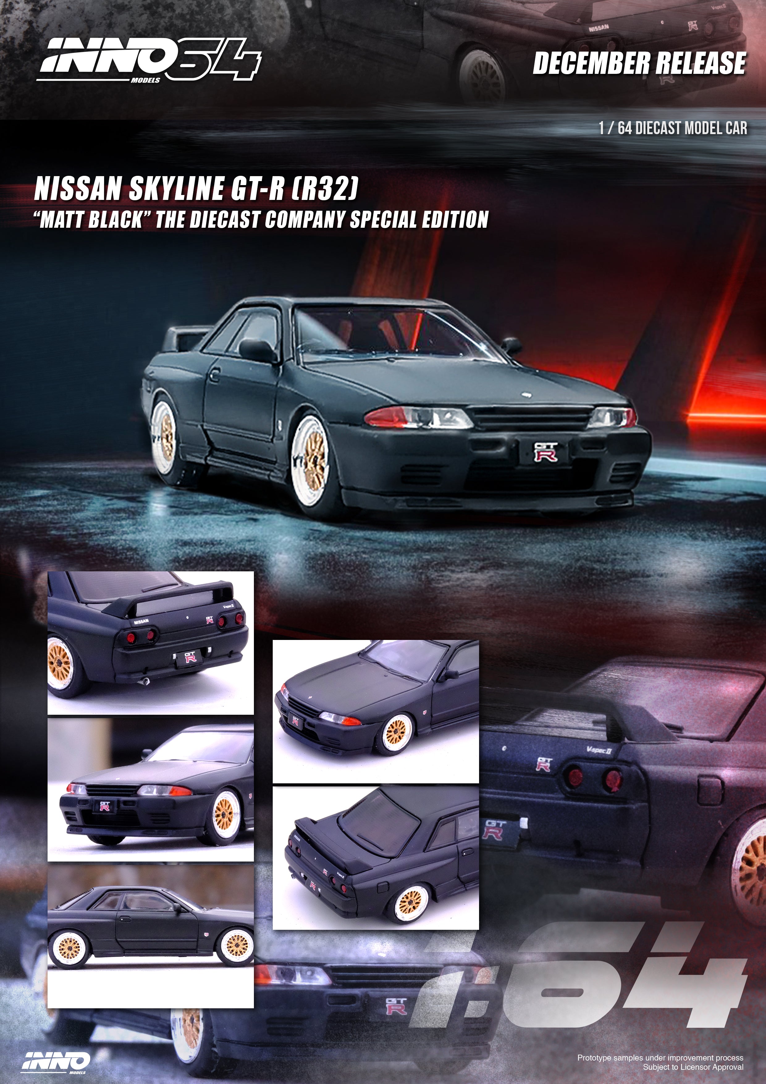 1:64 Nissan Skyline GT-R (R32) -- Chameleon Purple -- INNO64