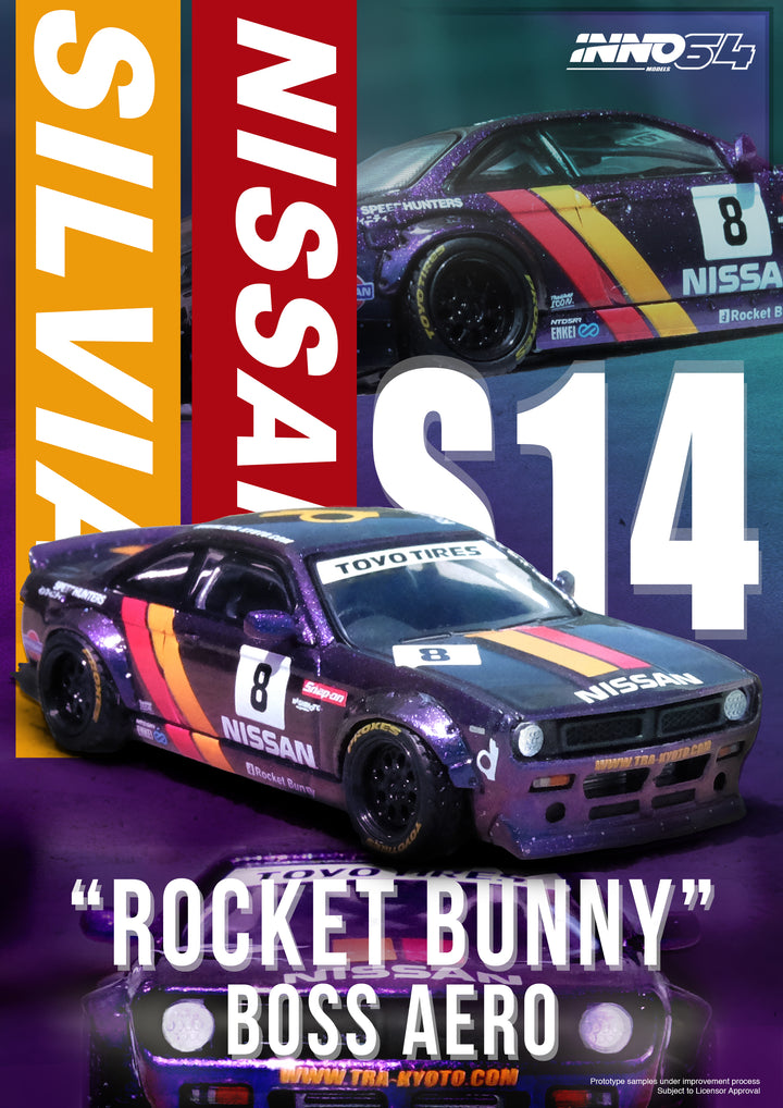 [Preorder] Inno64 1:64 NISSAN SILVIA (S14) BOSS "ROCKET BUNNY" Purple