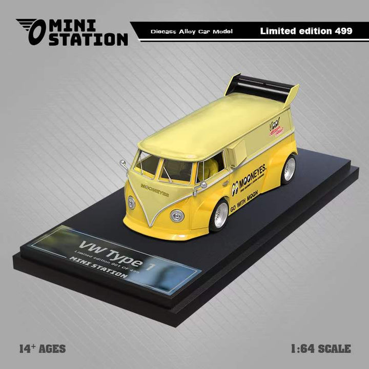 Mini Station 1:64 Volkswagen Mooneyes T1 Van Beetle Targa Trailer Series (7 version)