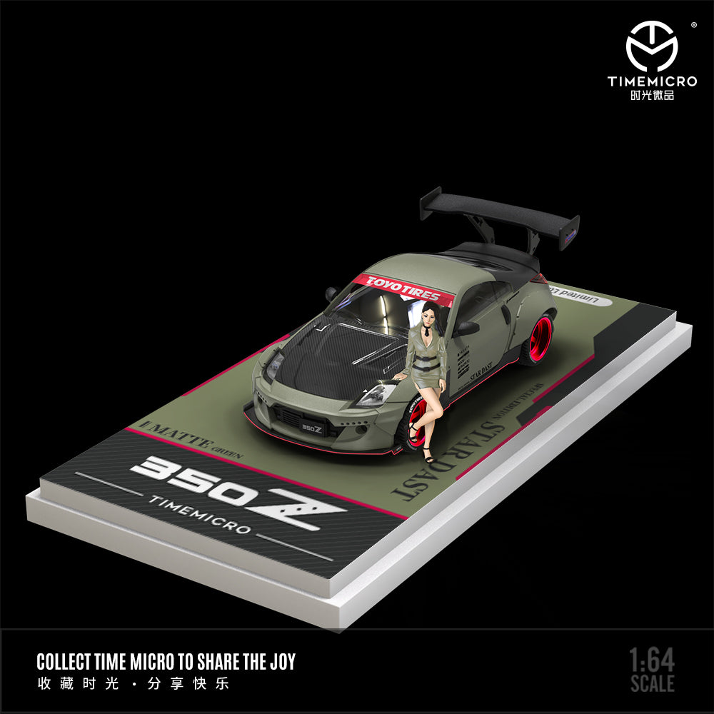 [Preorder] Time Micro 1:64 Nissan 350Z Matte Green (2 Version)