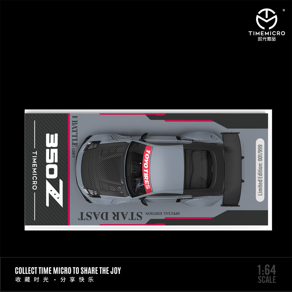 [Preorder] Time Micro 1:64 Nissan 350Z Grey (2 Version)