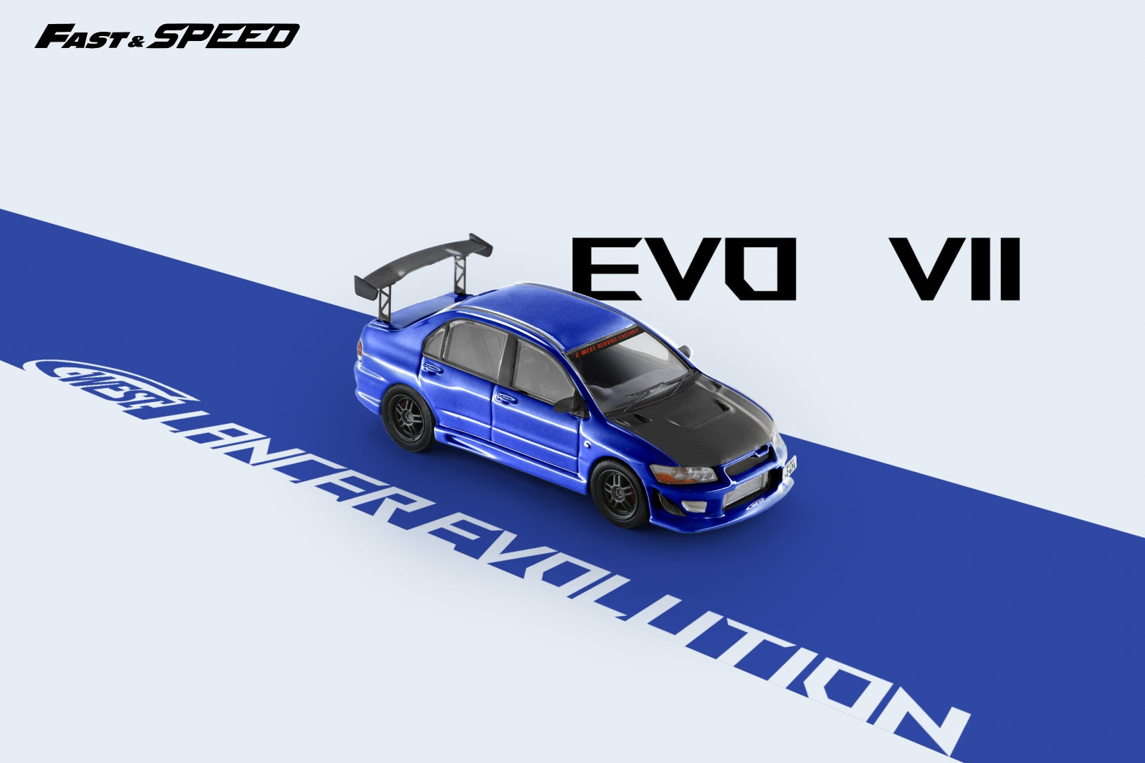 Fast Speed 1:64 Mitsubishi Lancer Evolution VII C-West Blue
