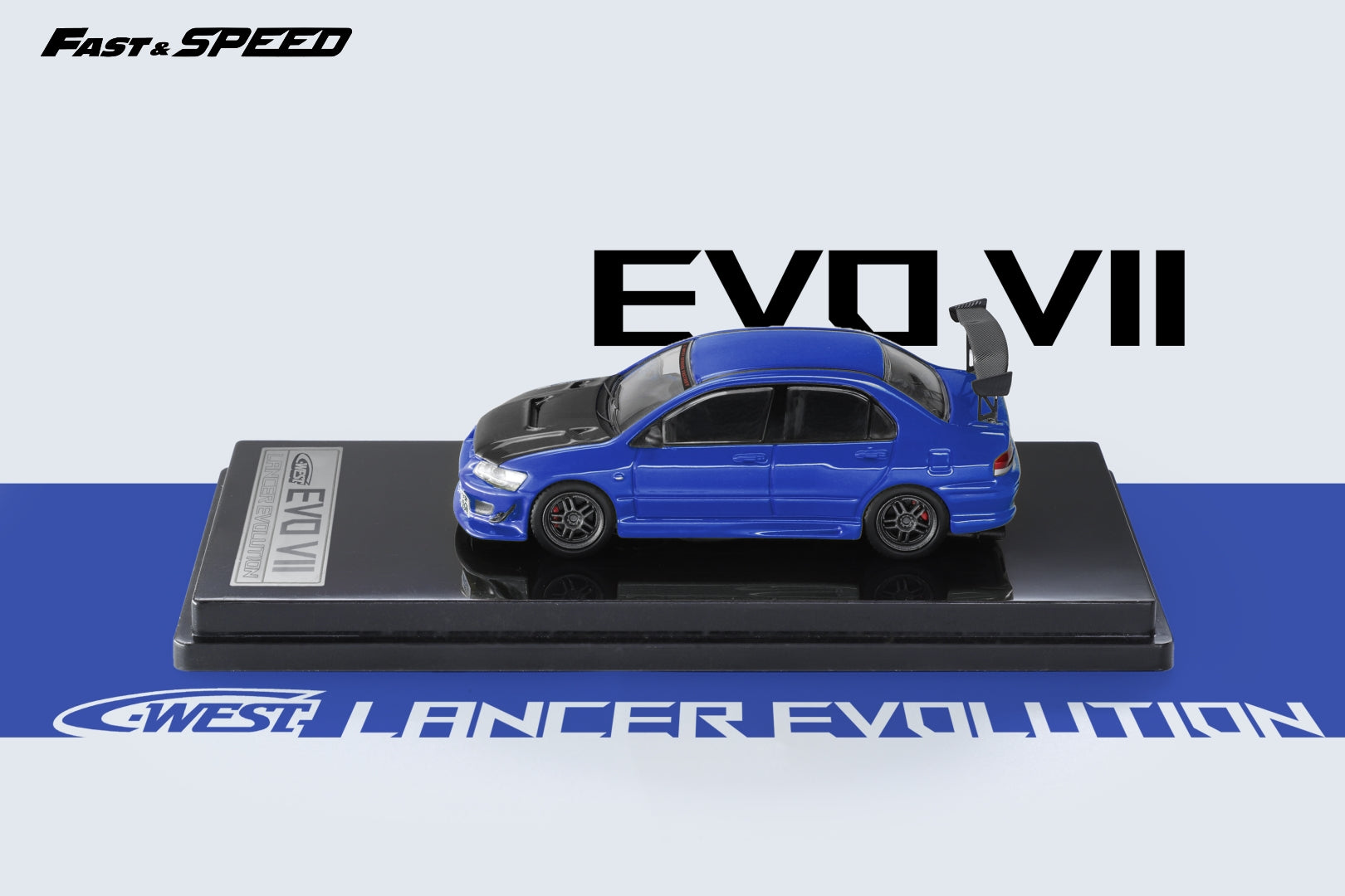Fast Speed 1:64 Mitsubishi Lancer Evolution VII C-West Blue