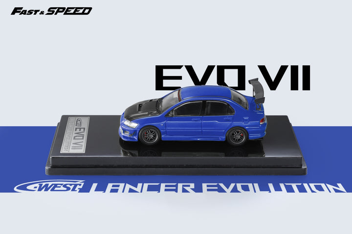 [Preorder] Fast Speed 1:64 Mitsubishi Lancer Evolution VII C-West Blue
