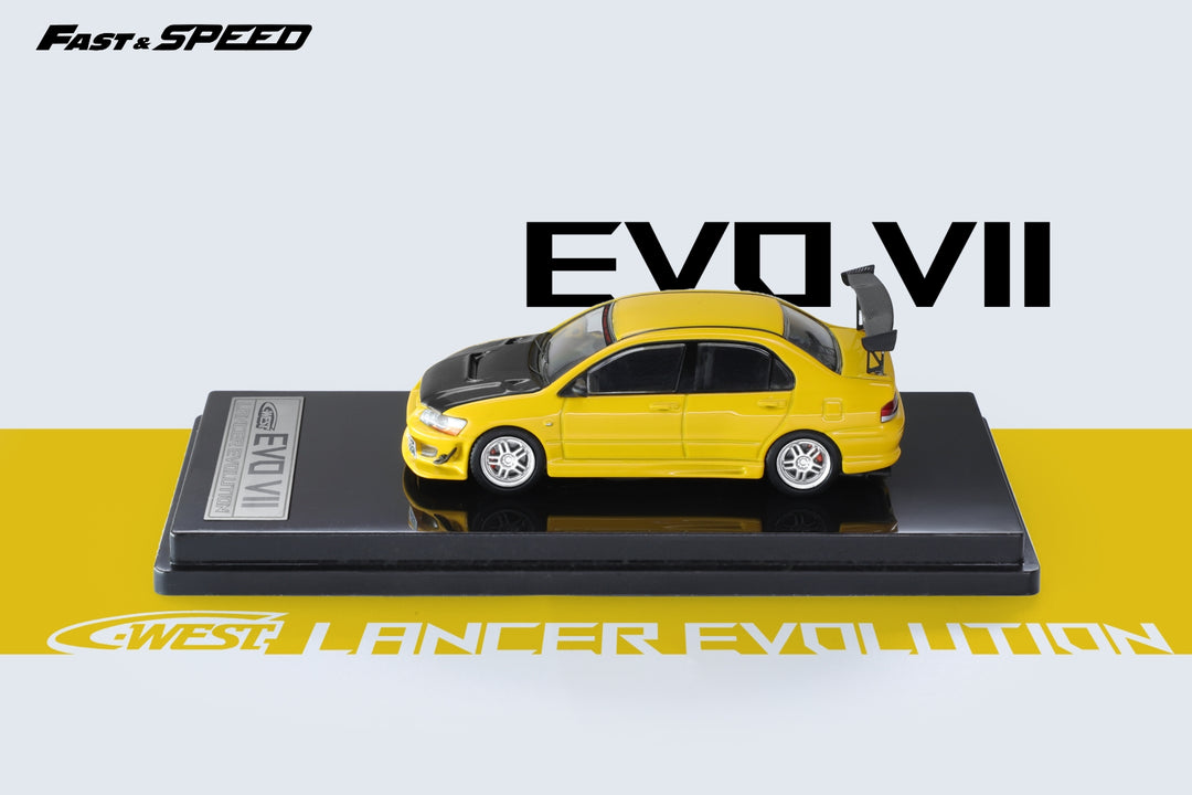 [Preorder] Fast Speed 1:64 Mitsubishi Lancer Evolution VII C-West Yellow