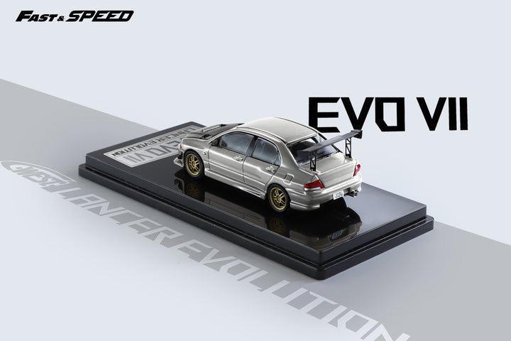 [Preorder] Fast Speed 1:64 Mitsubishi Lancer Evolution VII C-West Silver