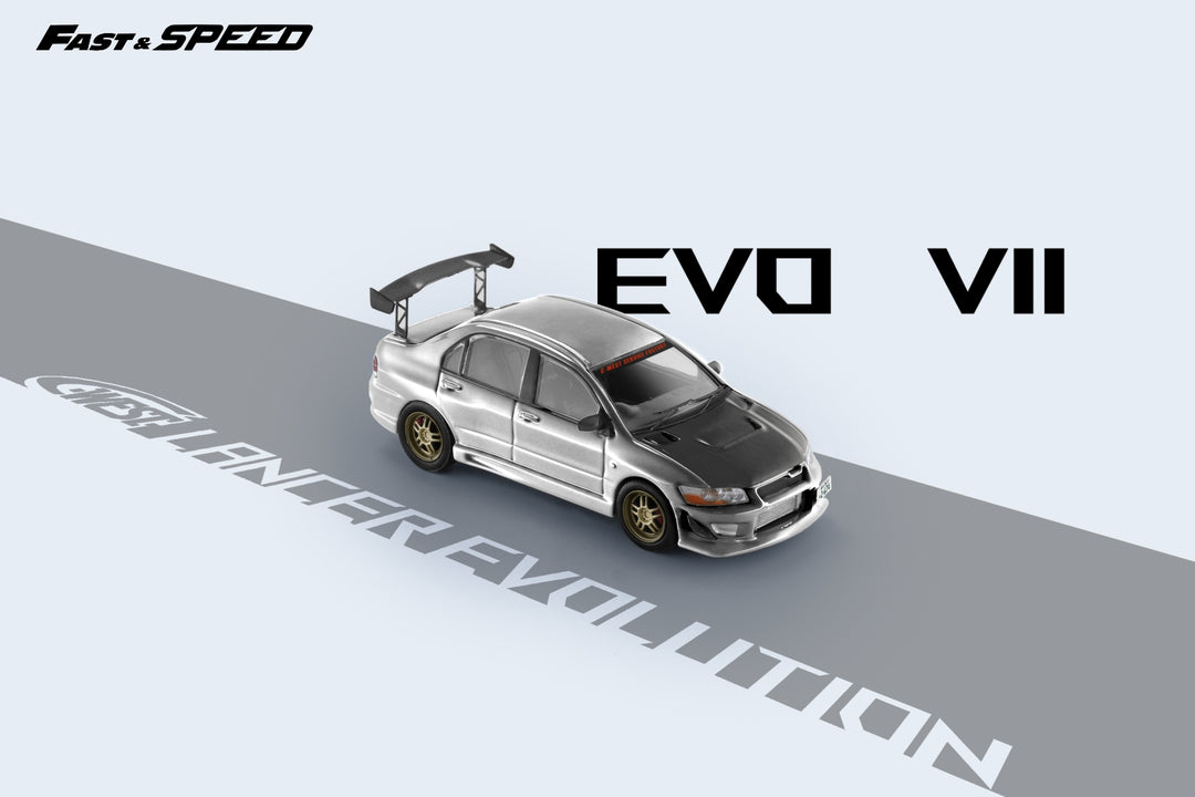 Fast Speed 1:64 Mitsubishi Lancer Evolution VII C-West Silver