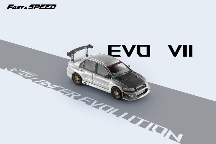 [Preorder] Fast Speed 1:64 Mitsubishi Lancer Evolution VII C-West Silver