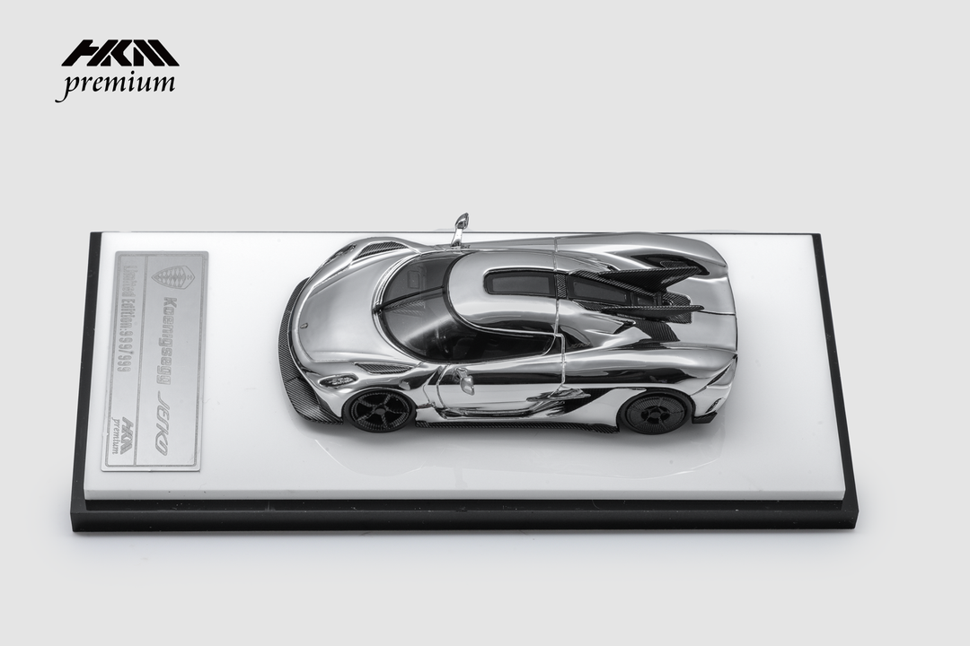 [Preorder] HKM Premium 1:64 Koenigsegg Jesko Absolut - Chrome Silver (2 Versions)