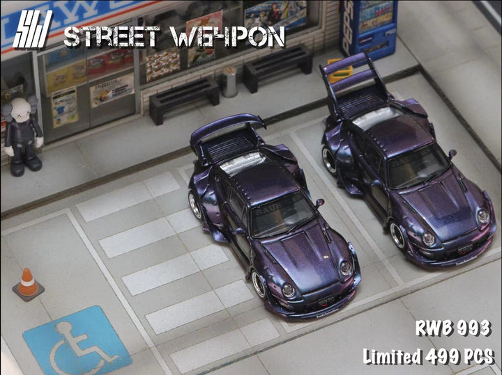 [Preorder] Street Weapon 1:64 Porsche RWB 993 Chameleons Purple (2 Versions)