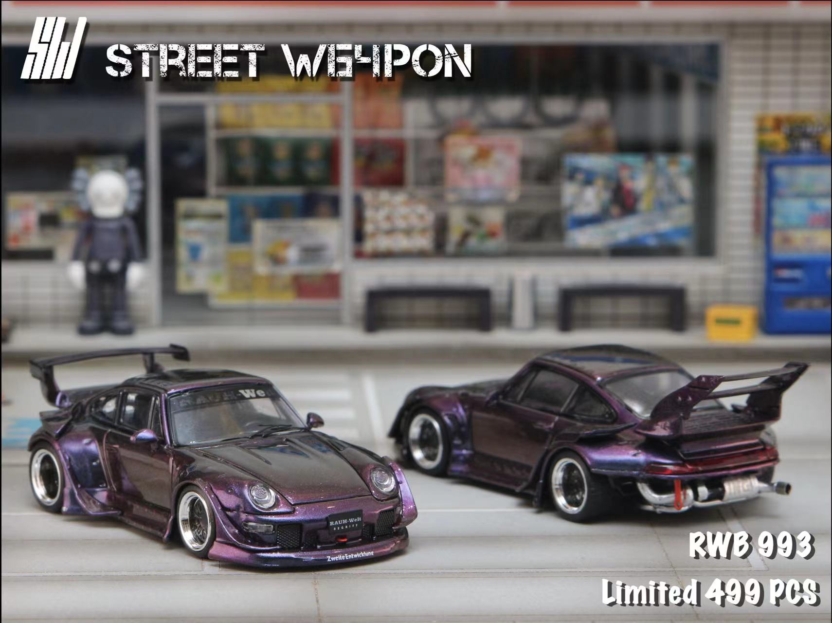 Street Weapon 1:64 Porsche RWB 993 Chameleons Purple (2 Versions