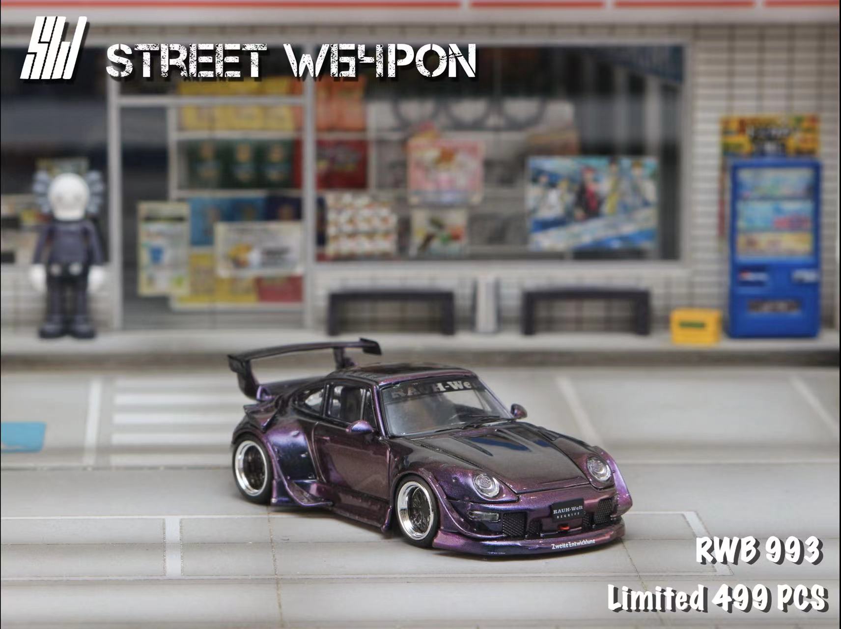 Street Weapon 1:64 Porsche RWB 993 Chameleons Purple (2 Versions
