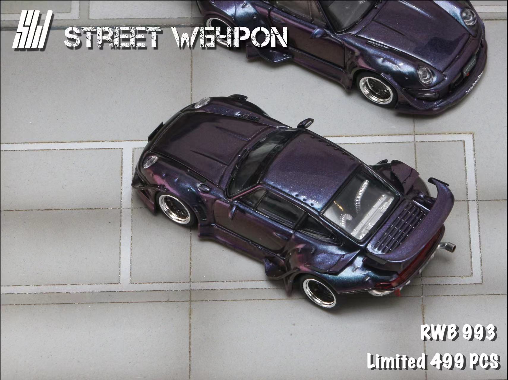 Street Weapon 1:64 Porsche RWB 993 Chameleons Purple (2 Versions