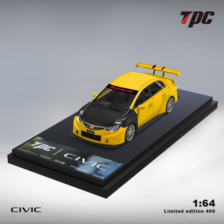 [Preorder] TPC 1:64 Honda Civic FD2 Yellow - Carbon Hood (2 Verisons)